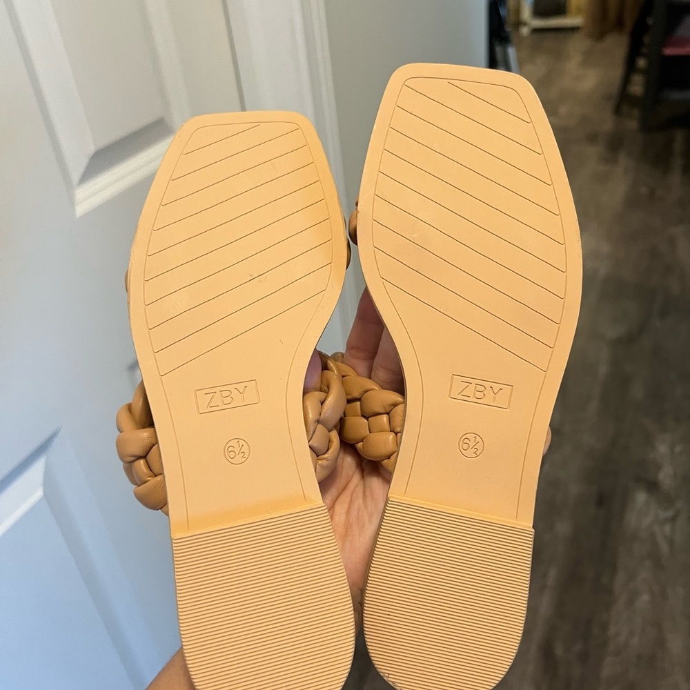 Braided Tan Women's Sandals - Picture 2 of 3